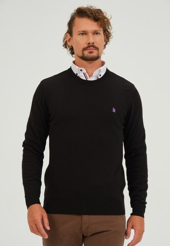 Pull-over Giorgio di Mare en noir : devant