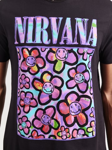 AMPLIFIED Paita 'NIRVANA - NEON FLOWERS' värissä musta