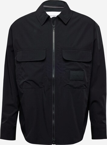 Calvin Klein Jeans Between-season jacket 'ESSENTIAL' in Black: front