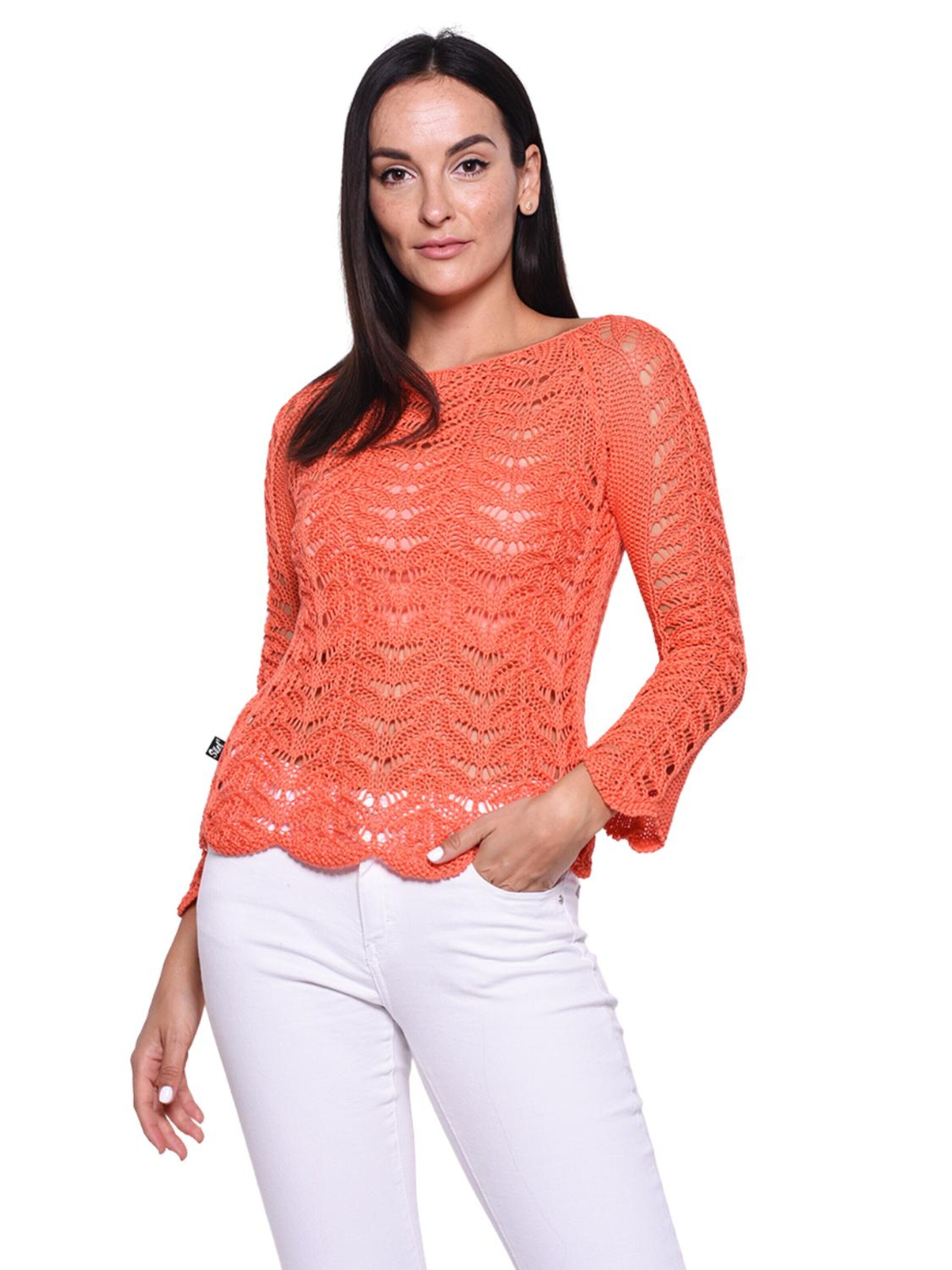 Süel knitwear - Top de punto 'Twin Lace' en naranja