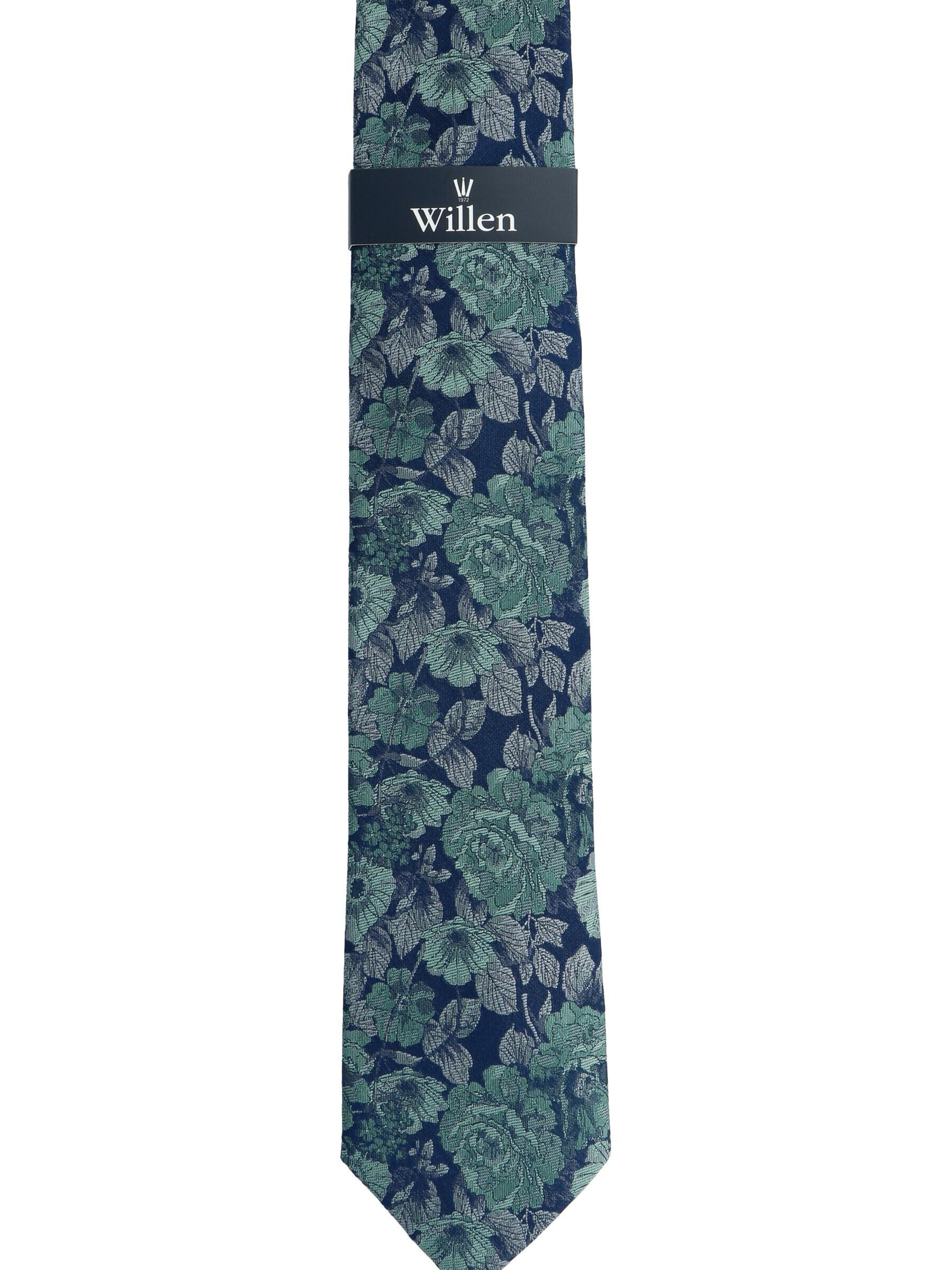 WILLEN Tie 'Millefleur Marine' in Green: front