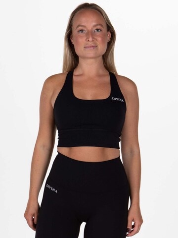 Divina Bustier Sport-BH in Schwarz: Vorderseite