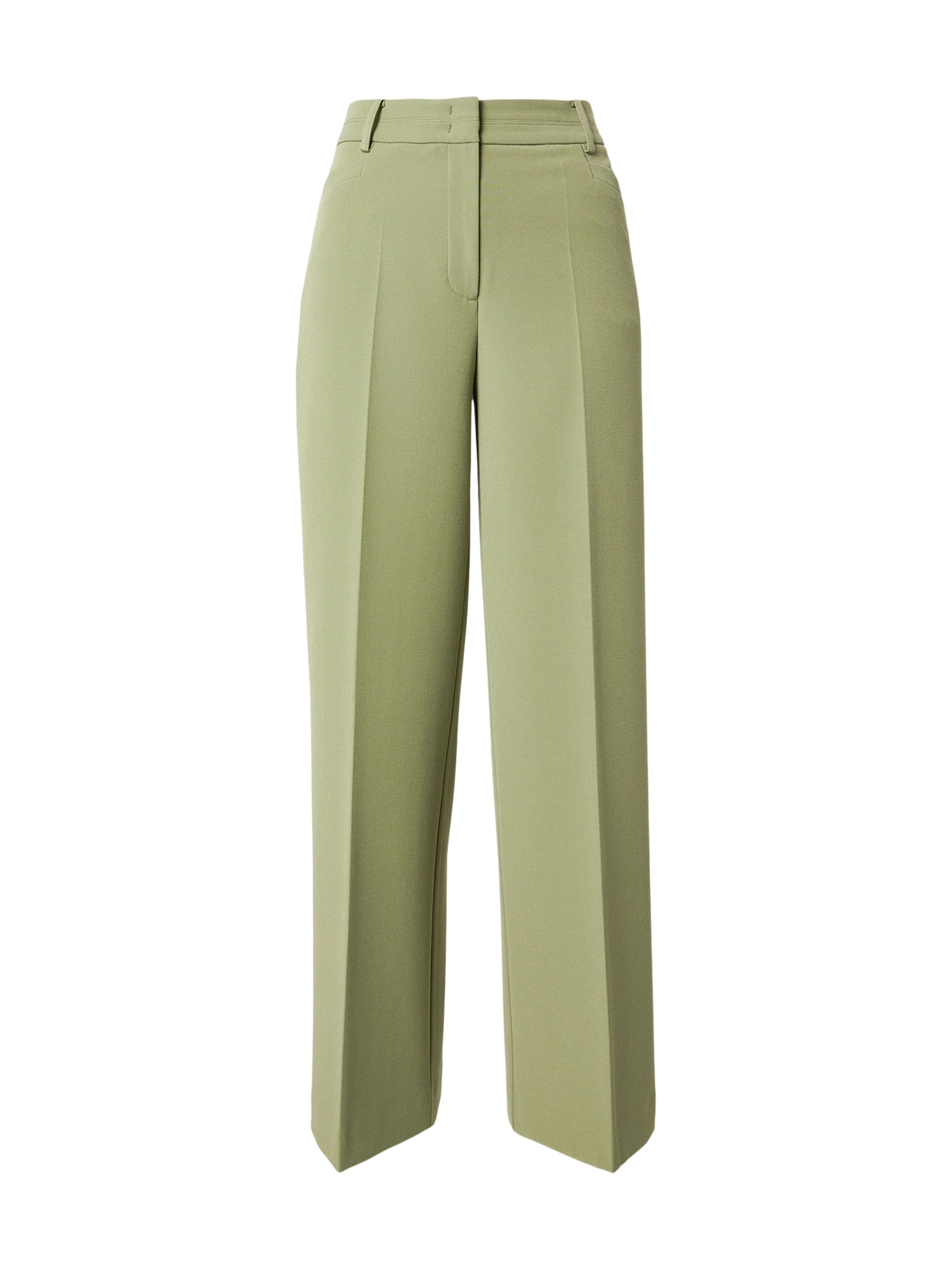 MORE & MORE Wide leg Trousers with creases in Green: front