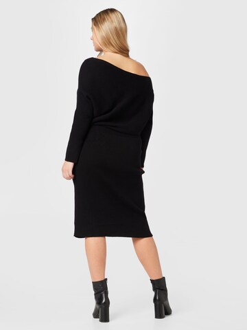 River Island Plus - Vestido de punto en negro