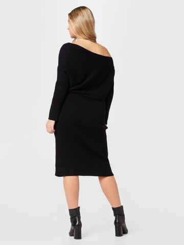 River Island Plus Knitted dress in Black