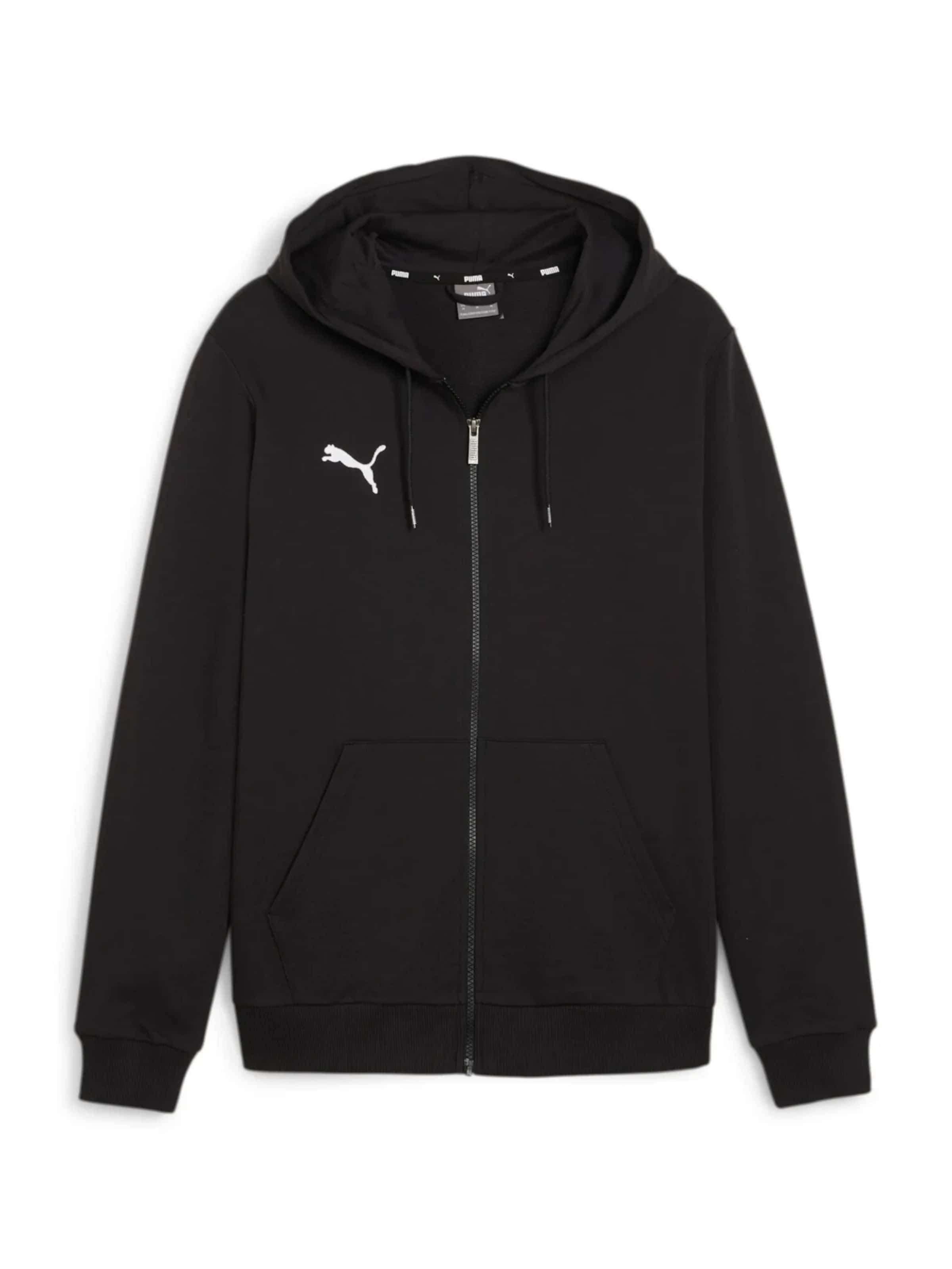 PUMA Sweatjacke 'teamGOAL' in Schwarz: Vorderseite