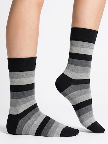 footstar Socken 'Ringel'‌‌‌‌‌ in Grau