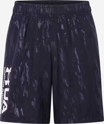 UNDER ARMOUR Workout Pants 'Emboss' in Black: front