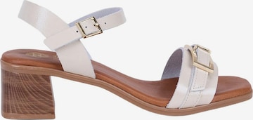 Desa T-bar sandals 'Sandalen mit Blockabsatz' in Beige: front