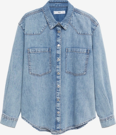 MANGO Blouse in de kleur Blauw denim, Productweergave