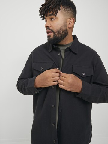 Jack & Jones Plus Comfort fit Button Up Shirt 'ROY' in Black