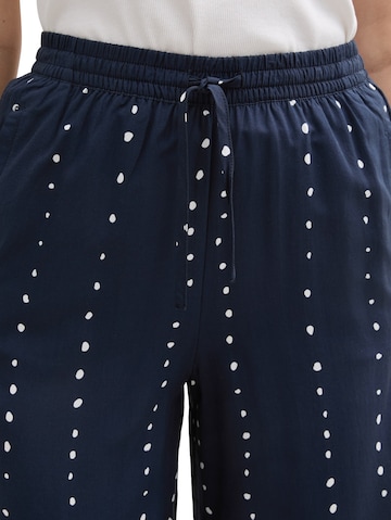 TOM TAILOR Wide leg Pleat-Front Pants 'Palazzo' in Blue