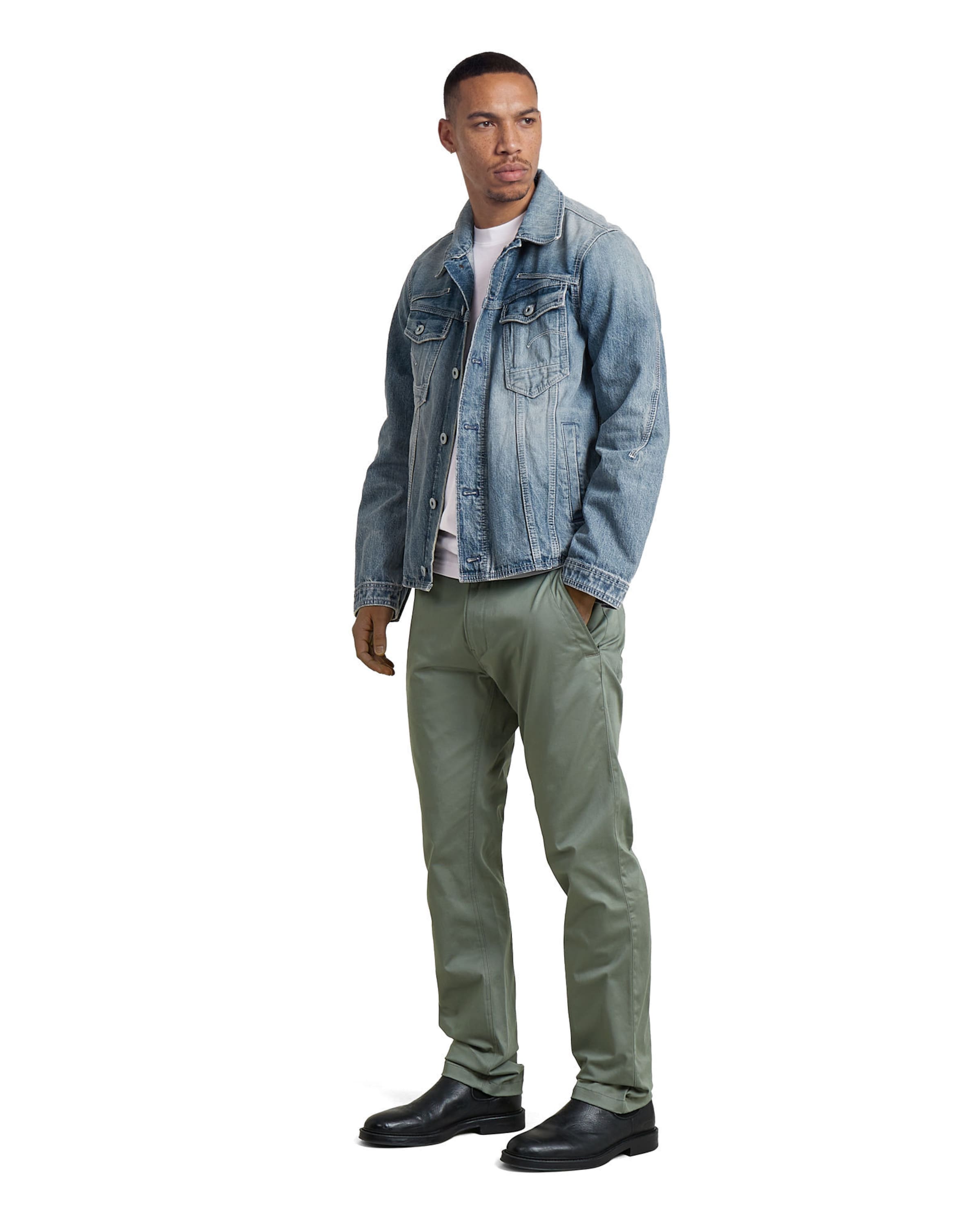 G-STAR Boot cut Chino trousers 'Mosa Straight Chino' in Green