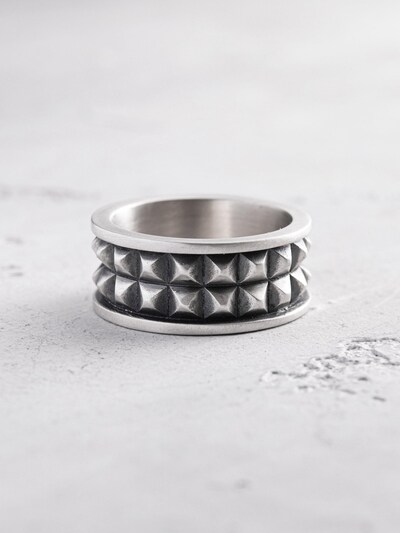 REYTEL Ring 'STRUCHTUR' in silber, Produktansicht
