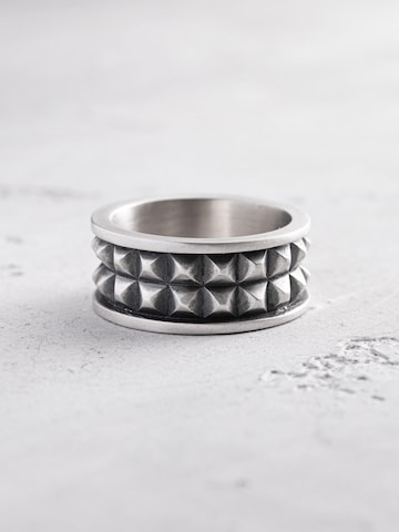 REYTEL Ring 'STRUCHTUR' in Silver: front