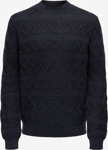 Only & Sons Trui 'WADE' in Blauw: voorkant