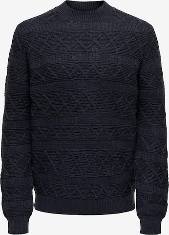 Only & Sons Sweter 'WADE' w kolorze niebieski: przód