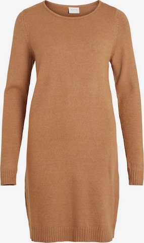 VILA Pletené šaty - Hnedá: predná strana