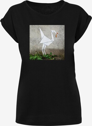 Merchcode T-Shirt 'Origami Bird' in Schwarz: predná strana