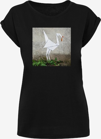 Merchcode T-Shirt 'Origami Bird' in Schwarz: predná strana