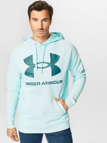 UNDER ARMOUR Sports sweatshirt 'Rival' in Blue: front