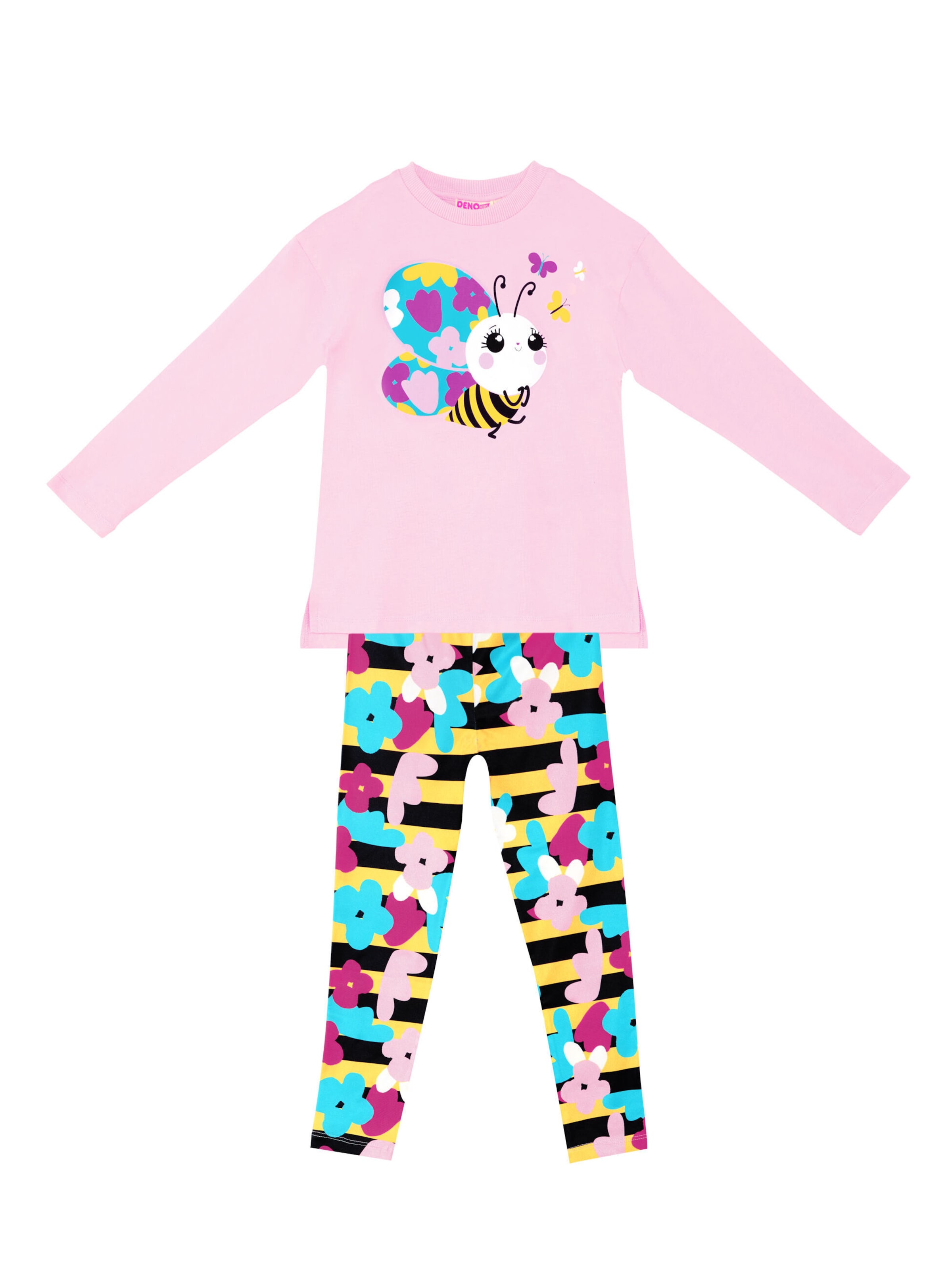 Denokids Tracksuit 'Little Bee' in Pink: front