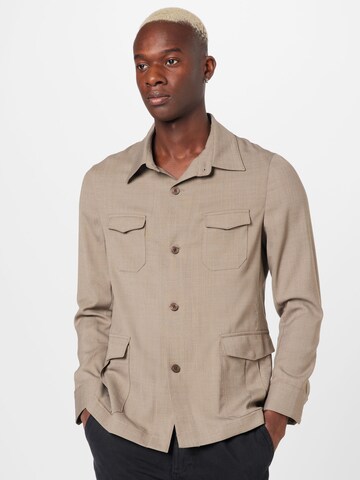 Coupe regular Chemise Michael Kors en beige : devant