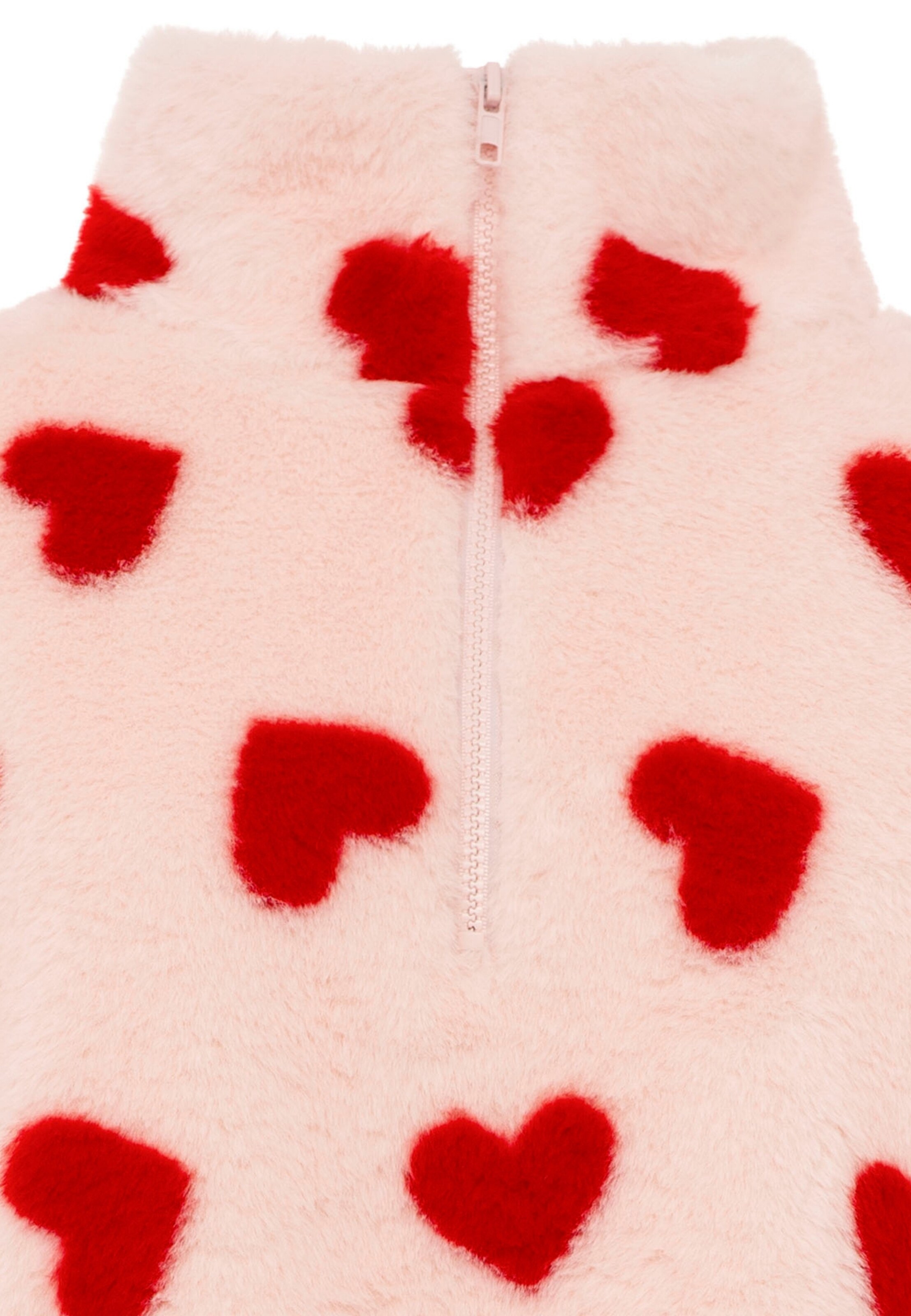 Zwillingsherz Sweatshirt 'Fake Fur Troyer Herzi' in Pink