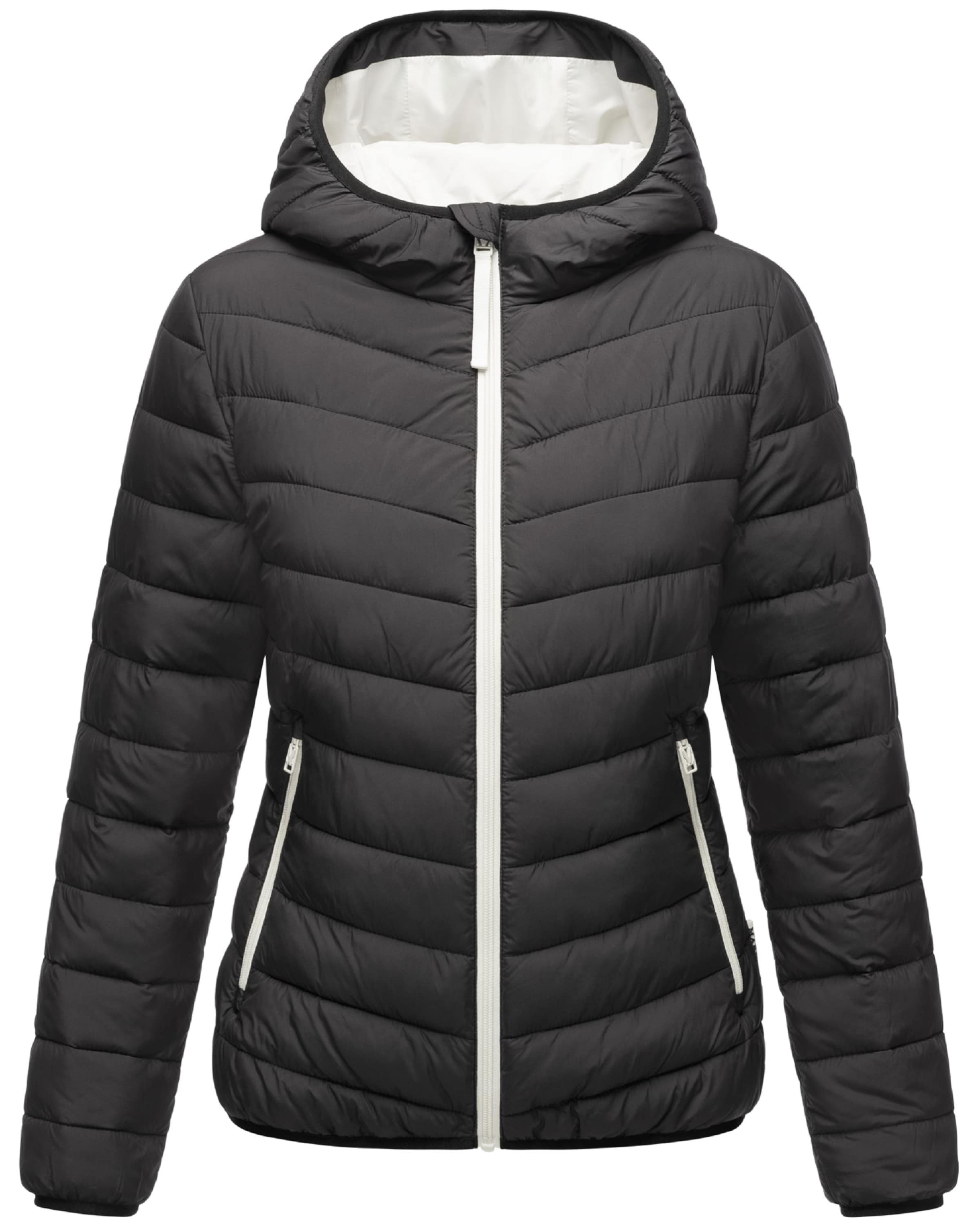 Geacă de primăvară-toamnă 'Pack Mich Ein' de la MARIKOO pe negru: față