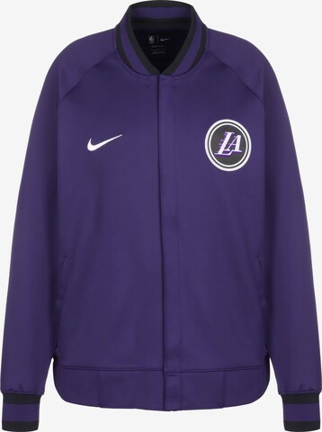 NIKE Athletic Zip-Up Hoodie in Purple: front