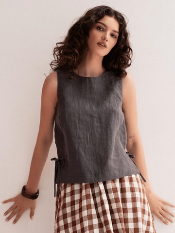 AmourLinen Top 'Rosie' in Grijs