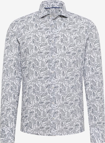 ETERNA Slim fit Button Up Shirt 'Seersucker ' in White: front