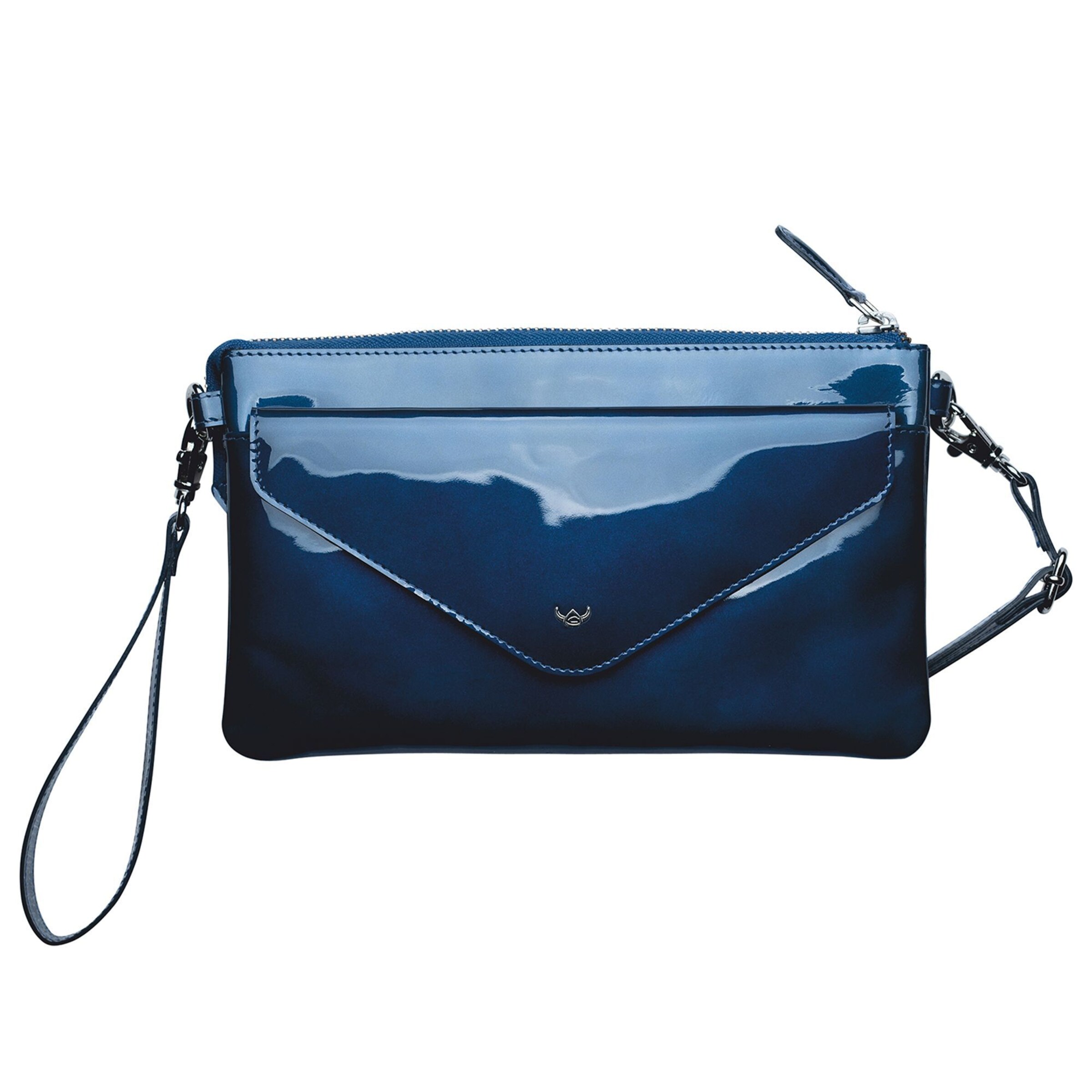 GOLDEN HEAD Clutch 'Carrara' in Blue: front