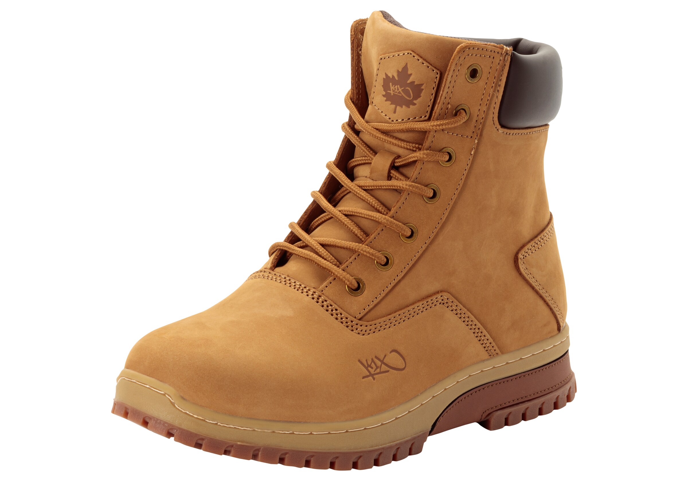K1X Lace-Up Boots in Brown: front
