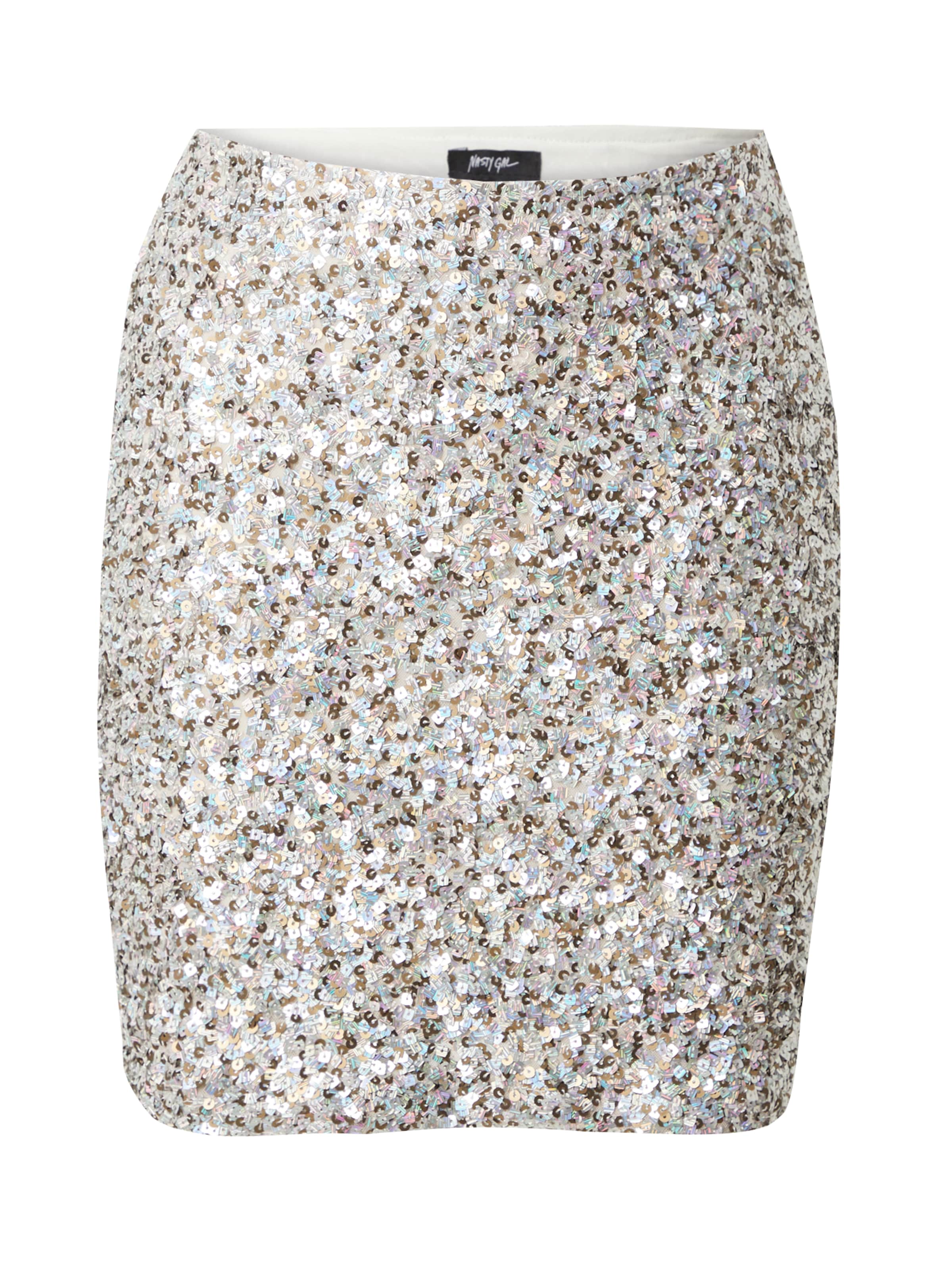 Nasty Gal - Saia em prata: frente