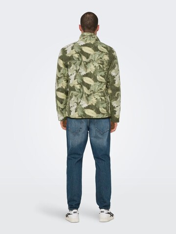 Only & Sons Fleece jas 'Emilio' in Grijs
