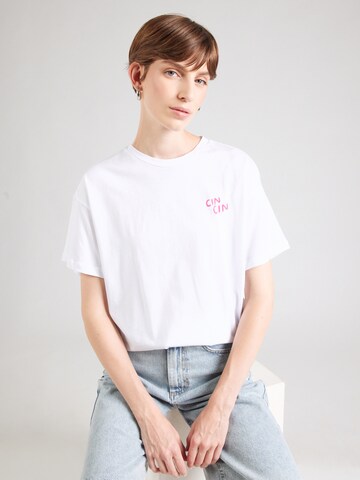 PIECES Oversized Shirt 'PCALIFI FASTTRACK' in White: front
