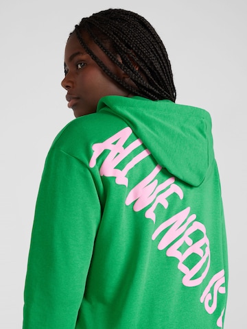 ONLY Carmakoma Zip-Up Hoodie in Green