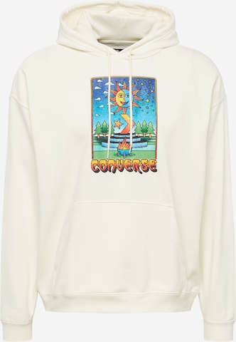 CONVERSE Sweatshirt 'DAY NIGHT CAMPFIRE' in White: front