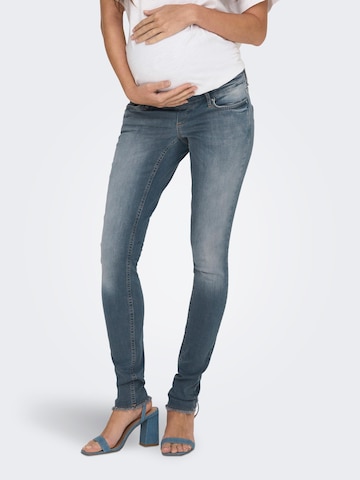 Only Maternity Skinny Jeans i blå: forside