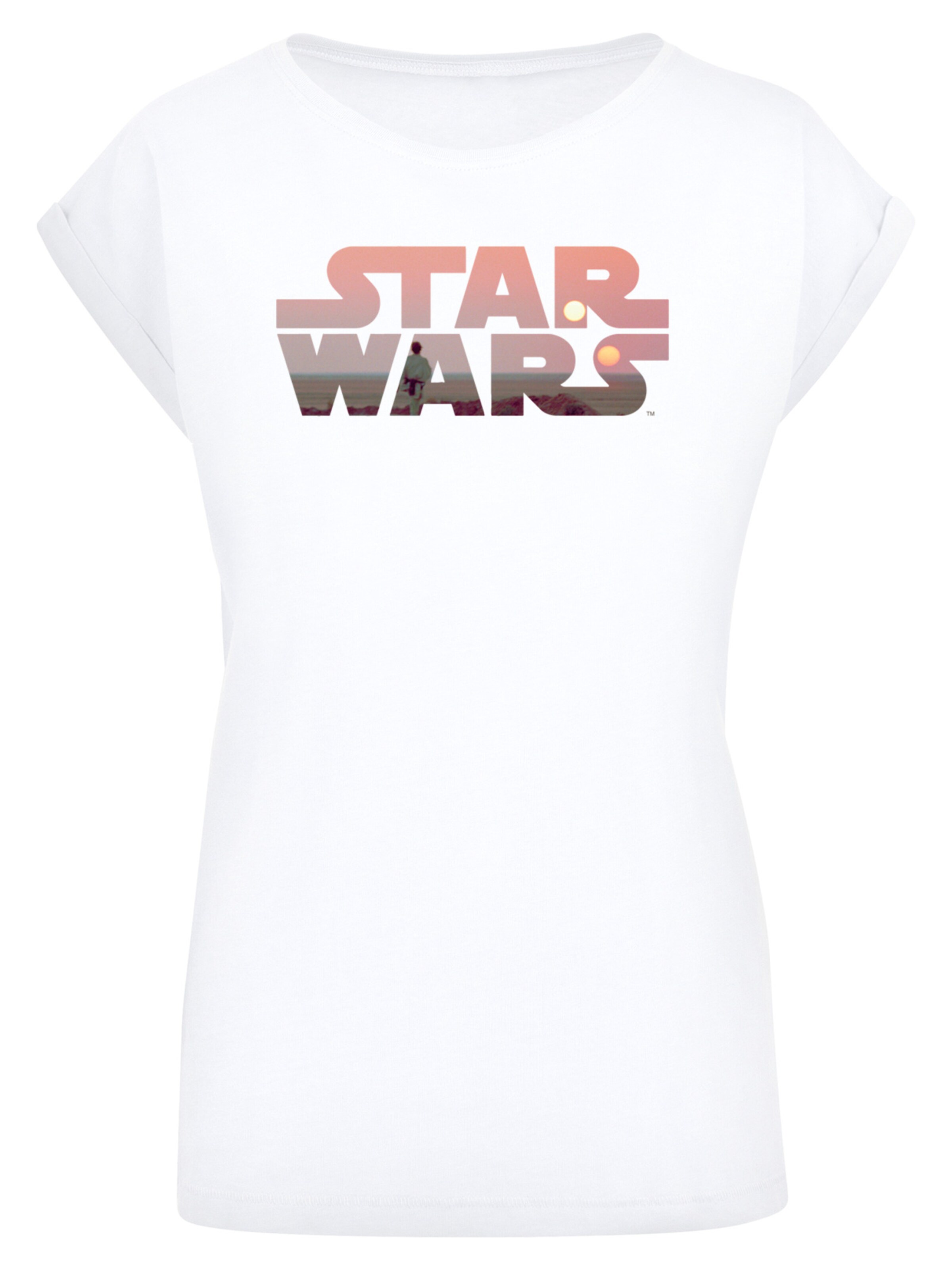 T-shirt 'Star Wars Tatooine' F4NT4STIC en blanc : devant