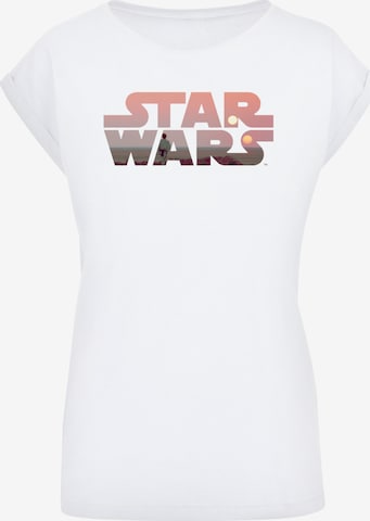 T-shirt 'Star Wars Tatooine Logo' F4NT4STIC en blanc : devant