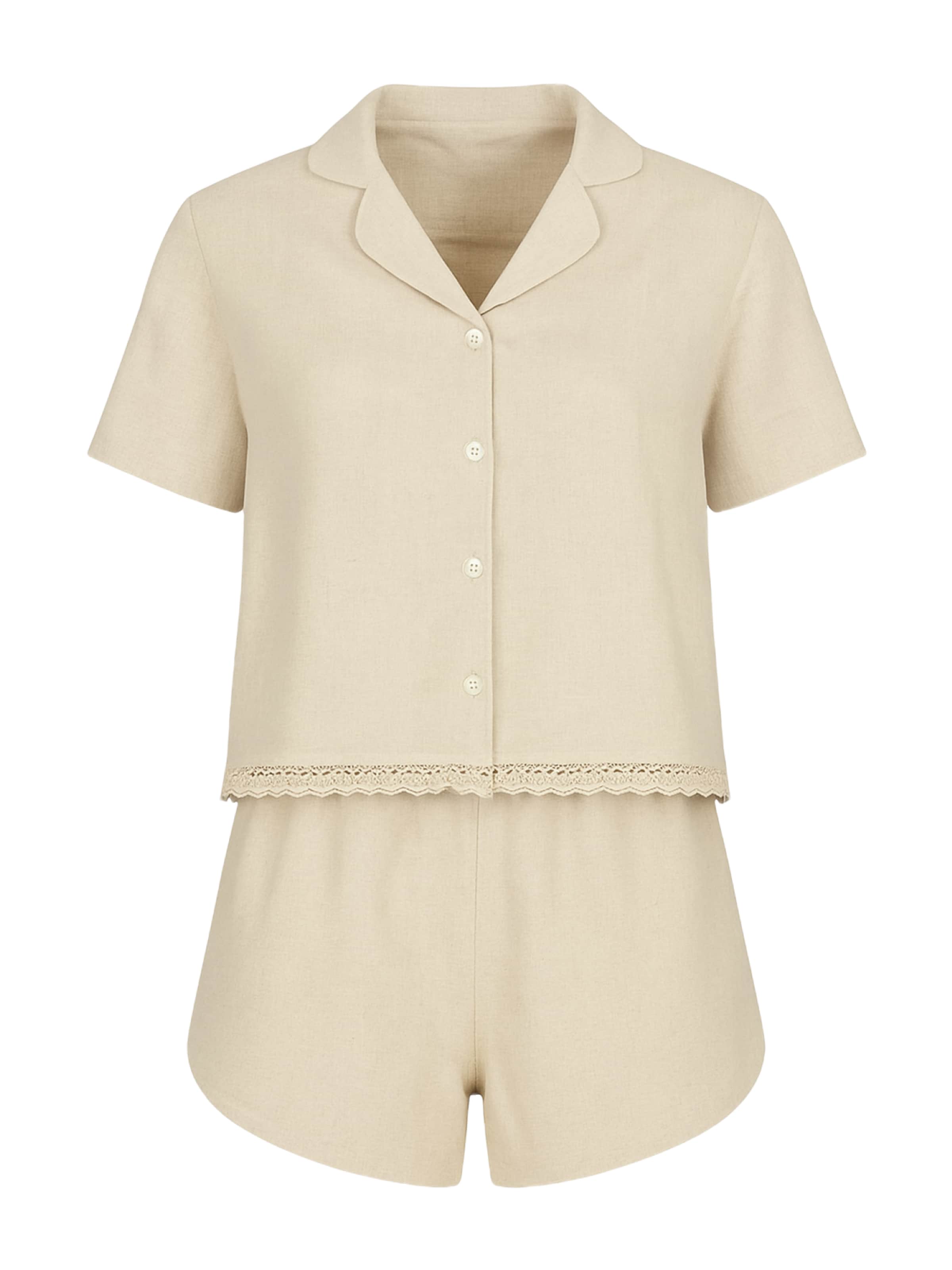 C&City Set: Bluse und Shorts in Beige: Vorderseite