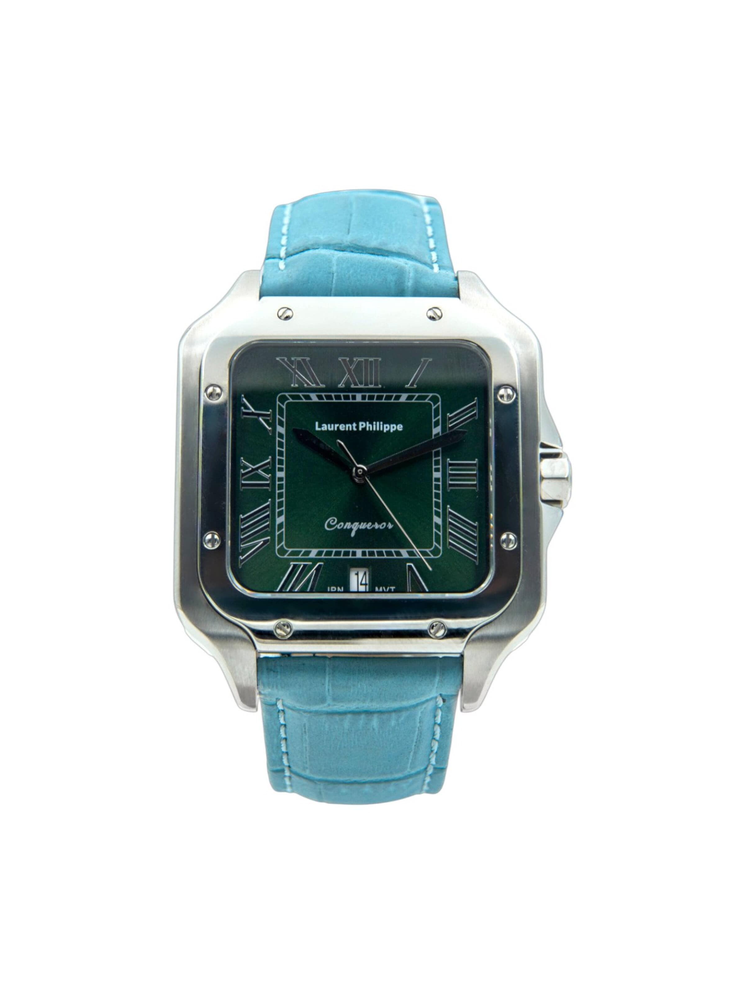 Montre à affichage analogique 'Conqueror' Laurent Philippe en vert : devant