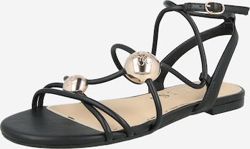 GUESS - Sandalias con hebilla 'Tabenn' en negro: frente