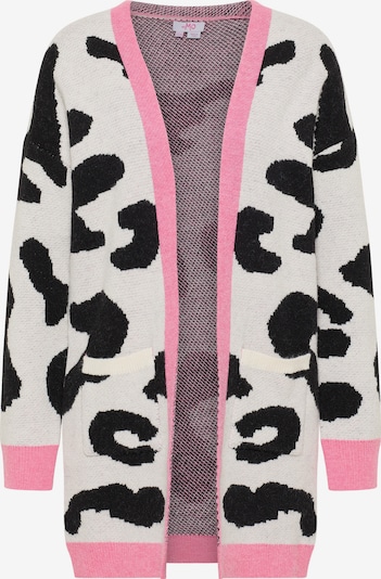 MYMO Adīta jaka, krāsa - gaiši rozā / melns / balts, Preces skats