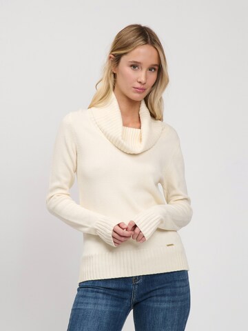 Influencer Pullover in Beige: Vorderseite