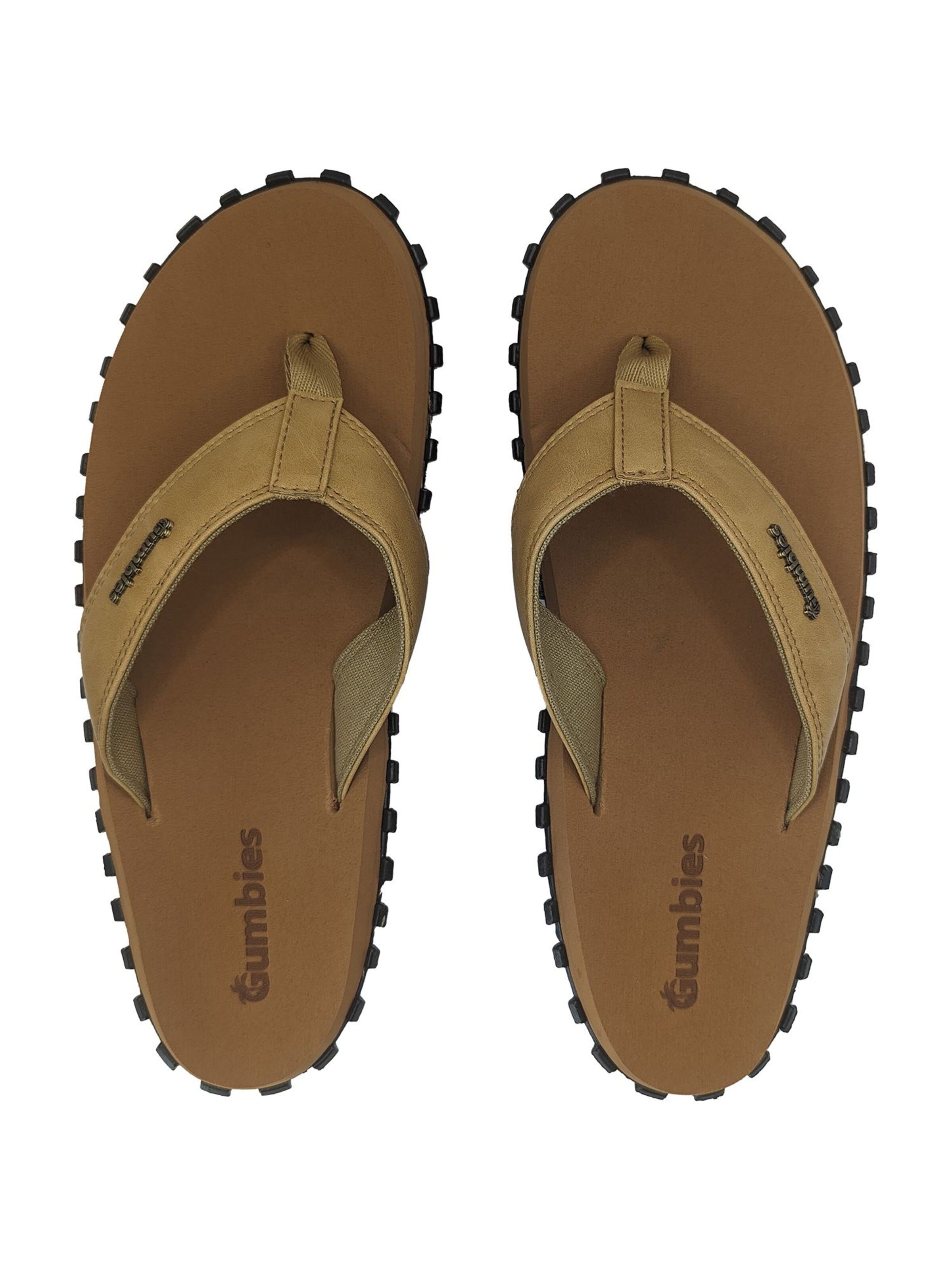 Gumbies T-Bar Sandals in Brown