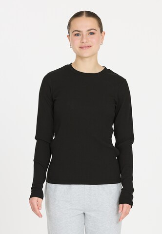 Les'Arcs Langarmshirt 'Ashtyn' in Schwarz: Vorderseite
