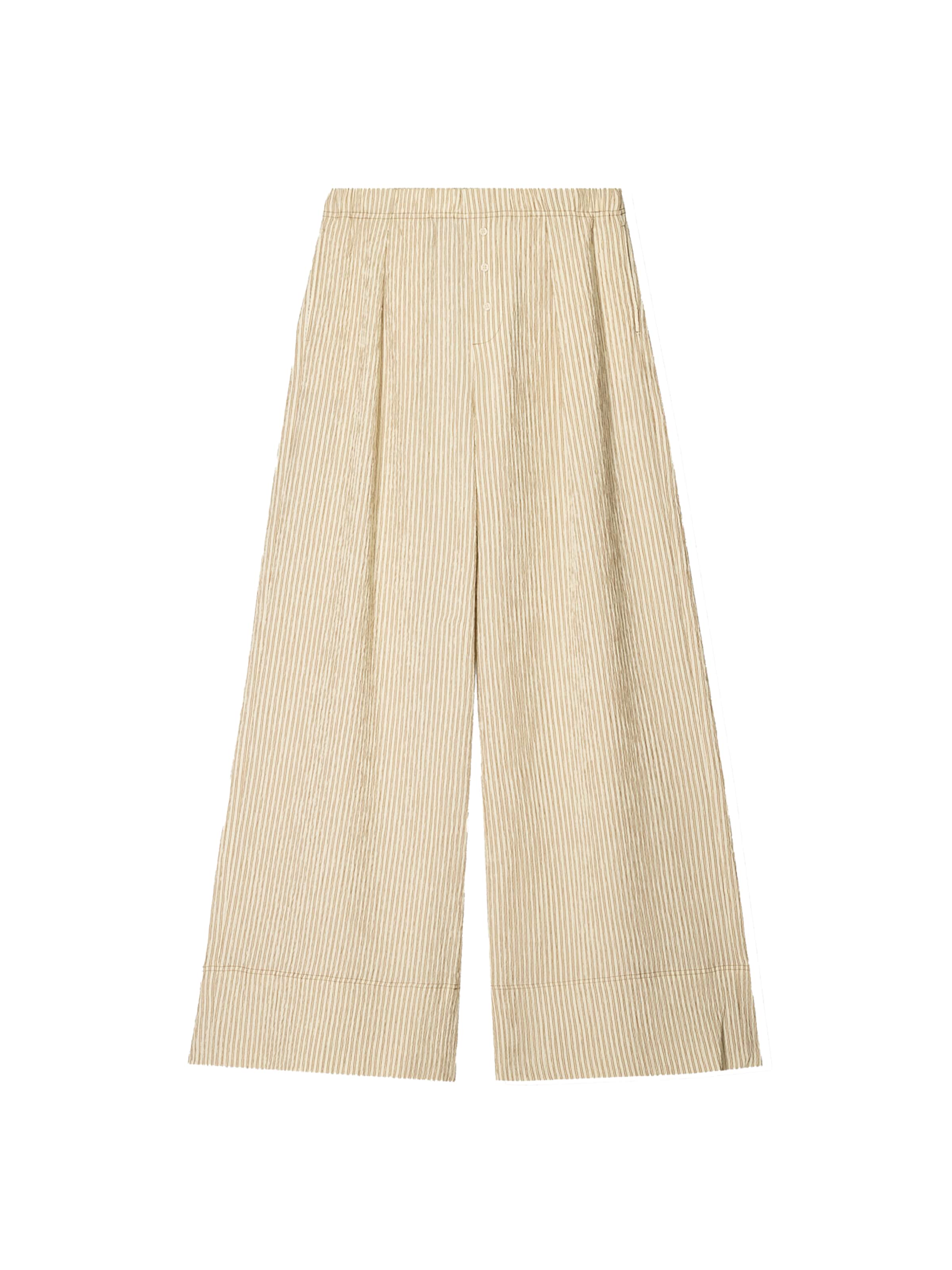Wide Leg Pantalon à pince Bershka en beige : devant